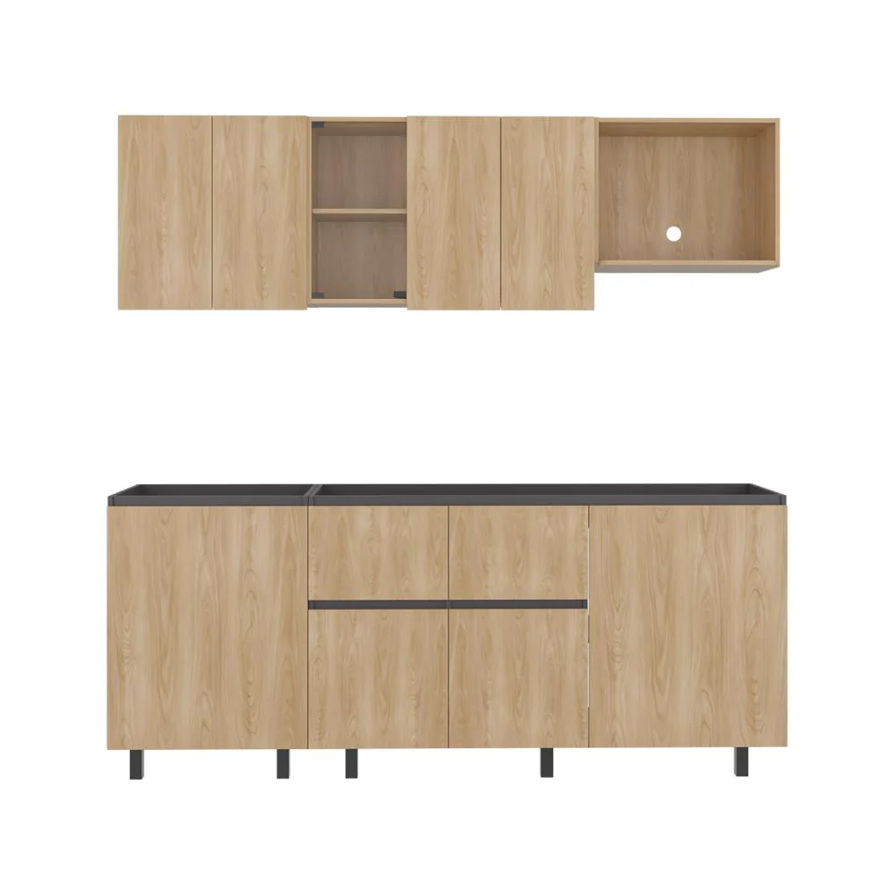 COCINA INTEGRAL AMANTIA, FRESNO EUROPEO Y PLATA OSCURO, NO INCLUYE MESON - Image 7