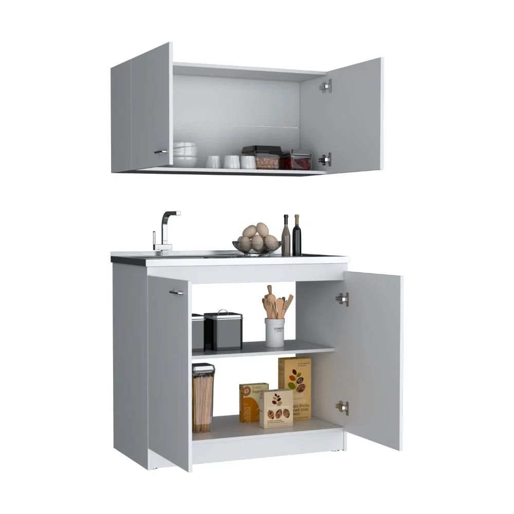 COCINA INTEGRAL CANTABRIA, BLANCO DUQUEZA, INCLUYE MESÓN IZQUIERDO ZF