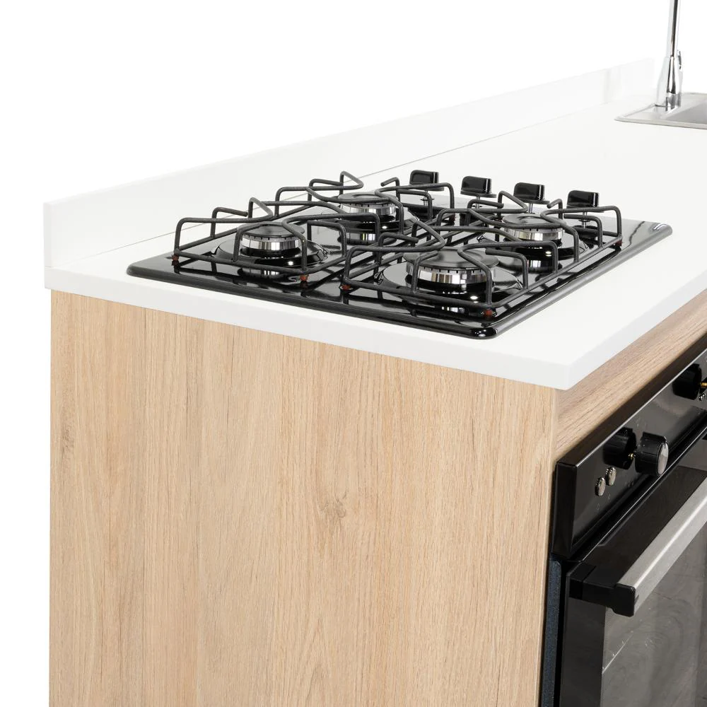 COCINA INTEGRAL ELICA, BEIGE, INCLUYE MESÓN DERECHO CON ESTUFA 4 PUESTOS A GAS + CAMPANA + HORNO - Image 12