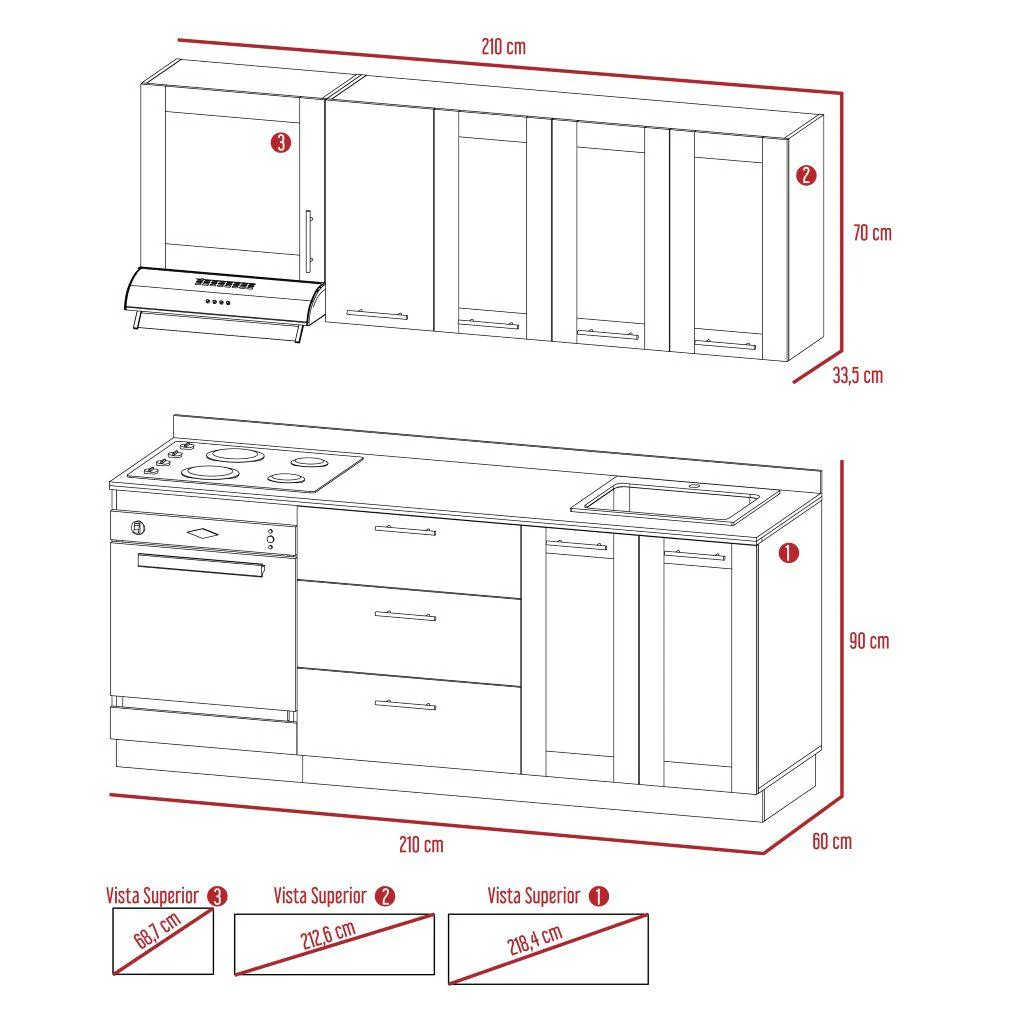 COCINA INTEGRAL ELICA, BEIGE, INCLUYE MESÓN DERECHO CON ESTUFA 4 PUESTOS A GAS + CAMPANA + HORNO - Image 20