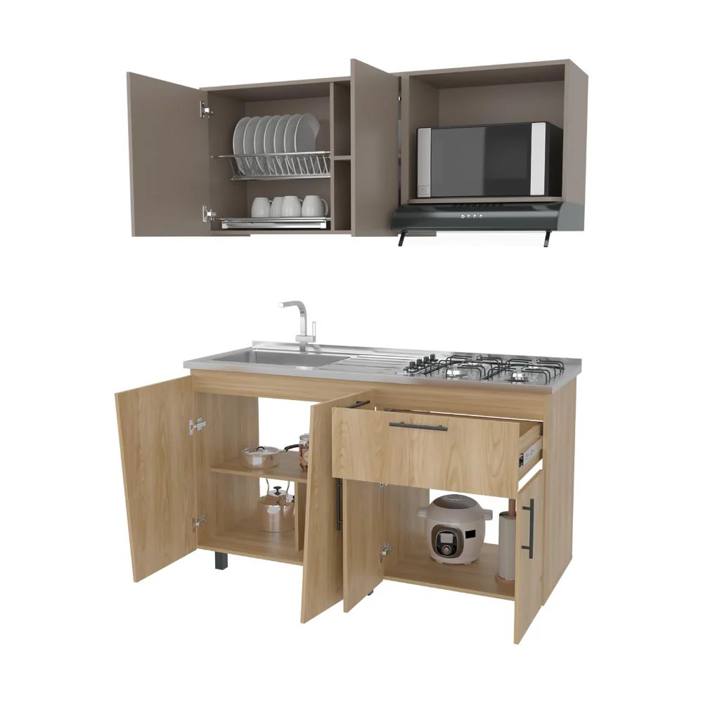 COCINA INTEGRAL EMILIA, FRESNO EUROPEO Y TAUPE, INCLUYE MESÓN IZQUIERDO - Image 2
