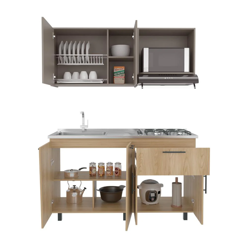 COCINA INTEGRAL EMILIA, FRESNO EUROPEO Y TAUPE, INCLUYE MESÓN IZQUIERDO - Image 3