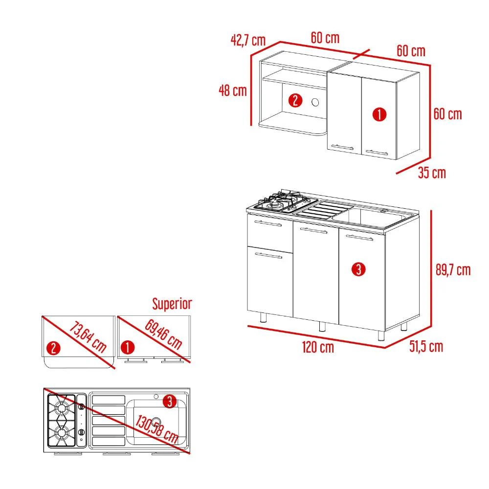 COCINA INTEGRAL PIRET, BLANCO DUQUEZA Y MILAN, INCLUYE MESÓN DERECHO SOCODA - Image 8