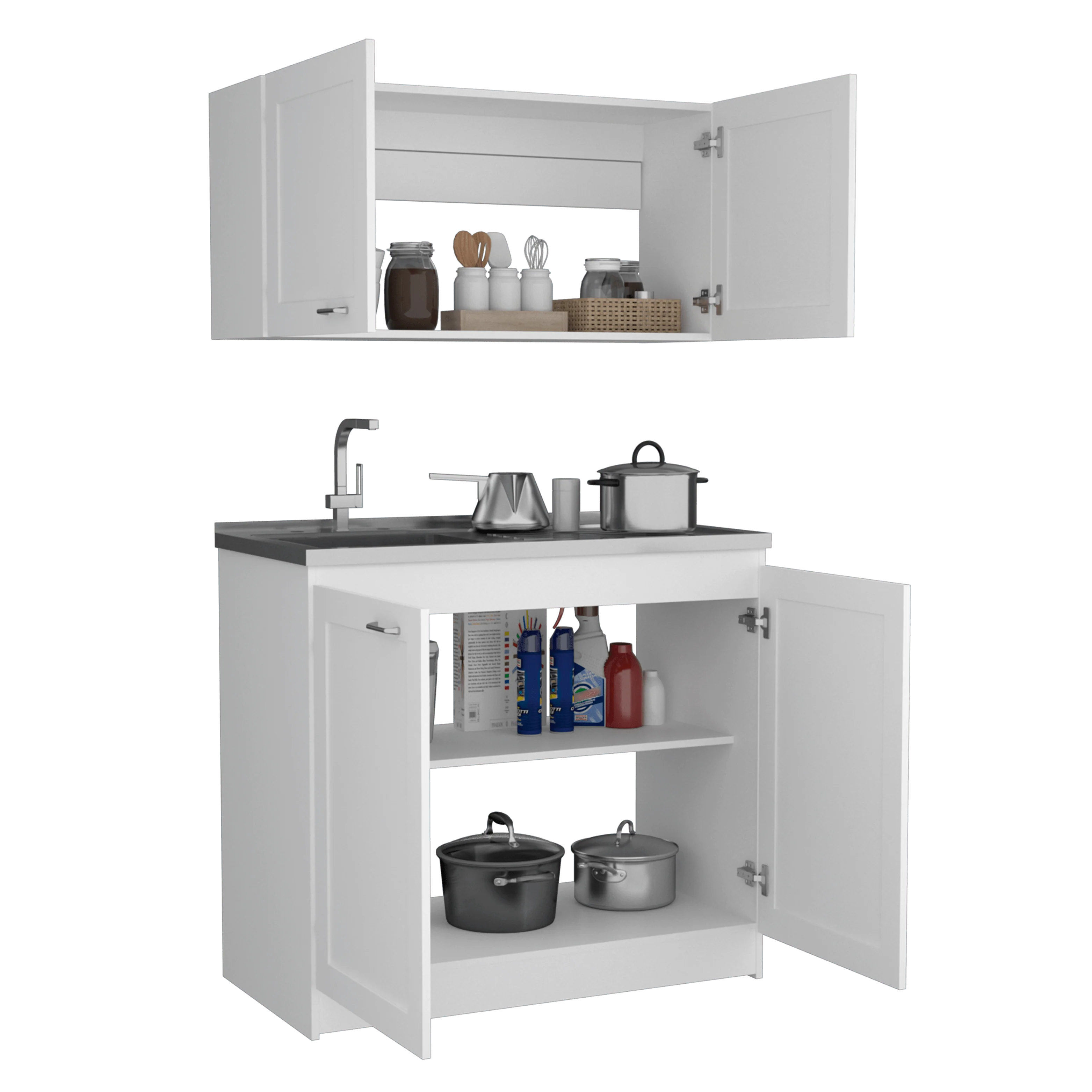 COCINA INTEGRAL TORONTO, BLANCO, INCLUYE MESÓN IZQUIERDO ZF