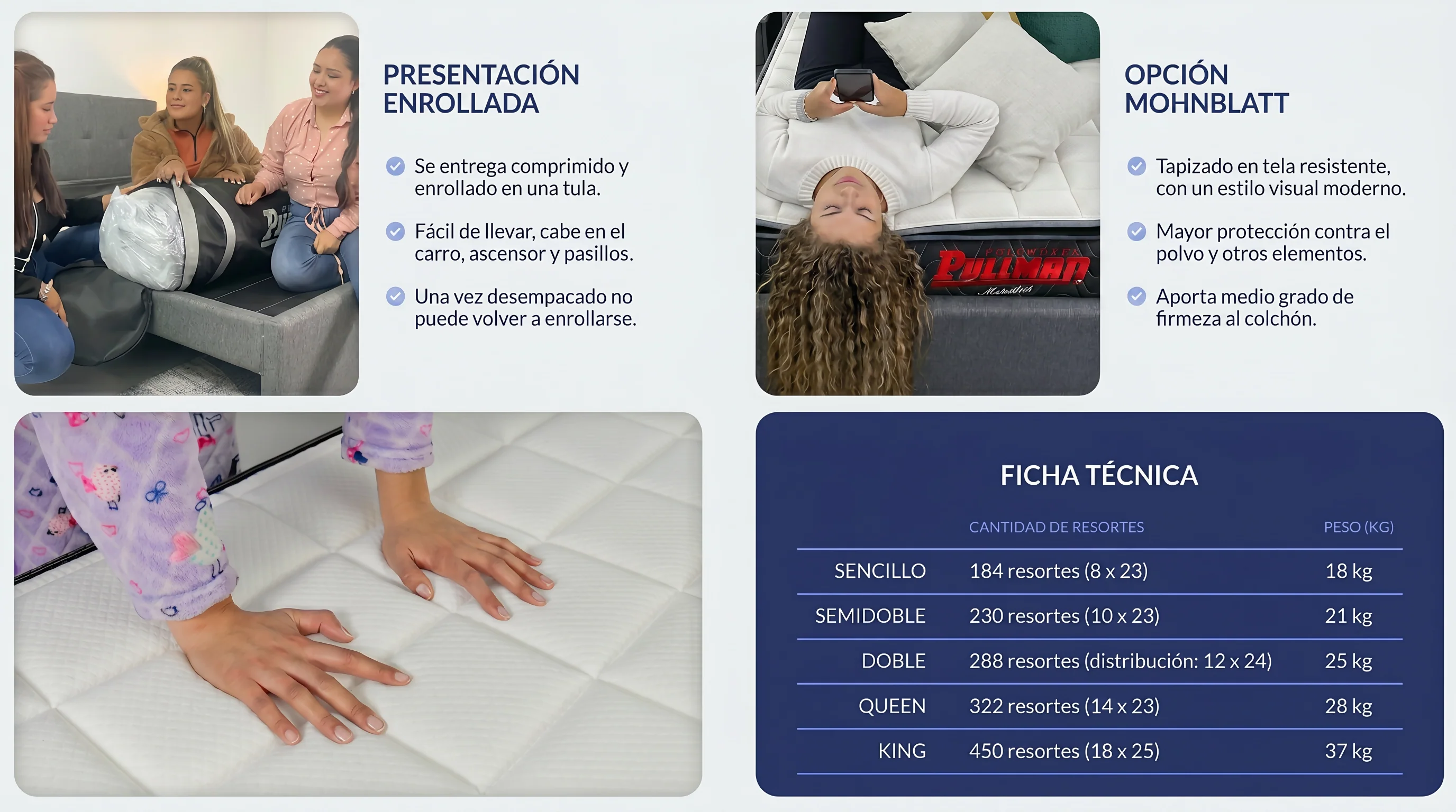 COLCHÓN ORTHOPACK BTU + BASE CAMA + ALMOHADA COLOR CLASICO TELA COLOR GRIS 100X190 SENCILLO - Image 11