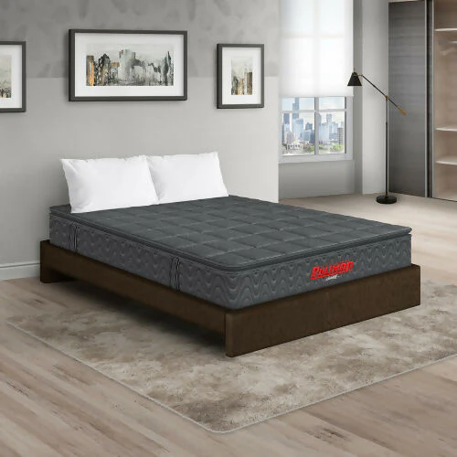 COLCHÓN ORTHOPACK BTU + BASE CAMA + ALMOHADA COLOR GRIS TELA COLOR CAFE 140X190 DOBLE - Image 2