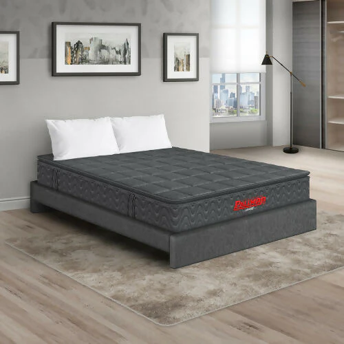 COLCHÓN ORTHOPACK BTU + BASE CAMA + ALMOHADA COLOR GRIS TELA COLOR GRIS 200X200 KING - Image 2
