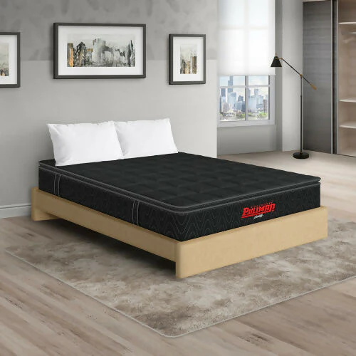 COLCHÓN ORTHOPACK BTU + BASE CAMA + ALMOHADA COLOR NEGRO TELA COLOR BEIGE 120X190 SEMIDOBLE - Image 2