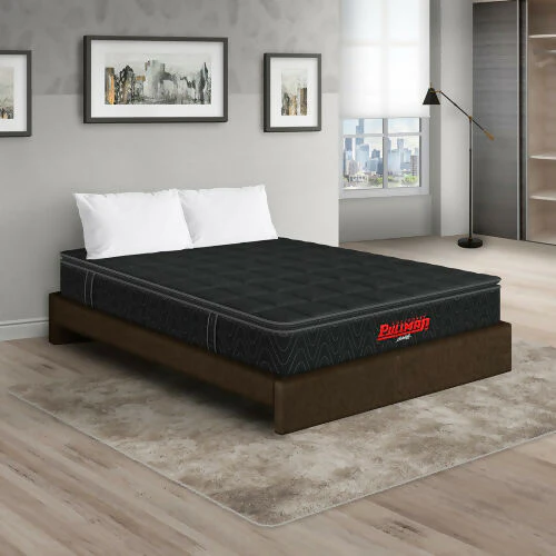 COLCHÓN ORTHOPACK BTU + BASE CAMA + ALMOHADA COLOR NEGRO TELA COLOR CAFE 140X190 DOBLE - Image 2