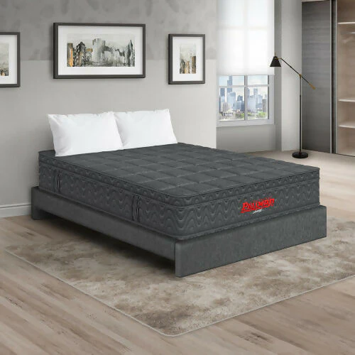 COLCHÓN ORTHOPACK EURO + BASE CAMA + ALMOHADA COLOR GRIS TELA COLOR GRIS 140X190 DOBLE - Image 2