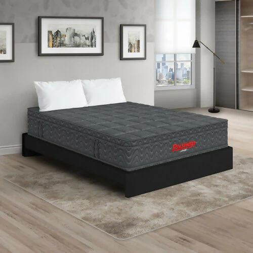 COLCHÓN ORTHOPACK EURO + BASE CAMA + ALMOHADA COLOR GRIS TELA COLOR NEGRO 140X190 DOBLE - Image 2