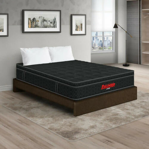 COLCHÓN ORTHOPACK EURO + BASE CAMA + ALMOHADA COLOR NEGRO TELA COLOR CAFE 120X190 SEMIDOBLE - Image 2