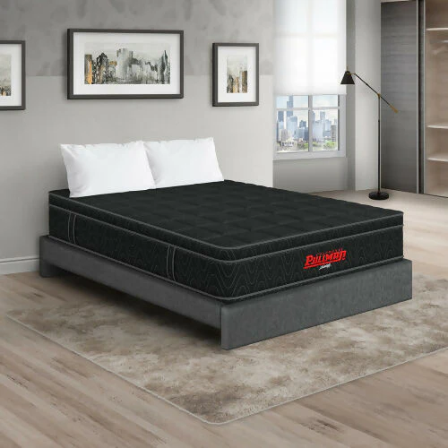 COLCHÓN ORTHOPACK EURO + BASE CAMA + ALMOHADA COLOR NEGRO TELA COLOR GRIS 100X190 SENCILLO - Image 2