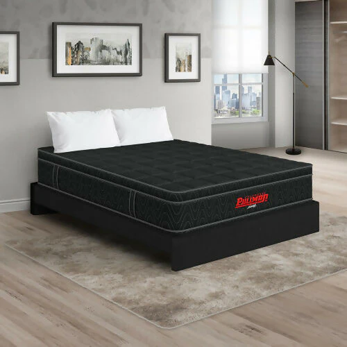COLCHÓN ORTHOPACK EURO + BASE CAMA + ALMOHADA COLOR NEGRO TELA COLOR NEGRO 140X190 DOBLE - Image 2