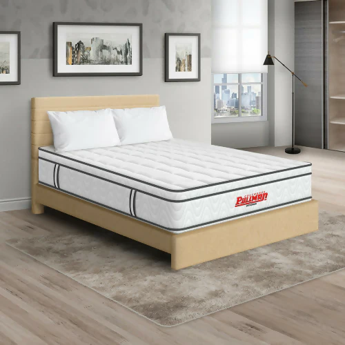 COLCHÓN ORTHOPACK EURO + CAMA LEO + ALMOHADA COLOR CLASICO TELA COLOR BEIGE 140X190 DOBLE - Image 2