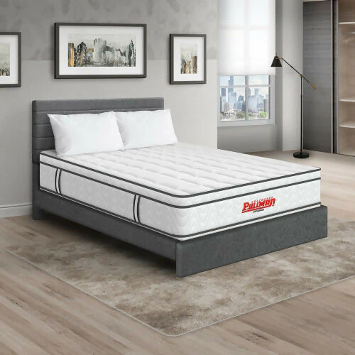 COLCHÓN ORTHOPACK EURO + CAMA LEO + ALMOHADA COLOR CLASICO TELA COLOR GRIS 160X190 QUEEN - Image 2