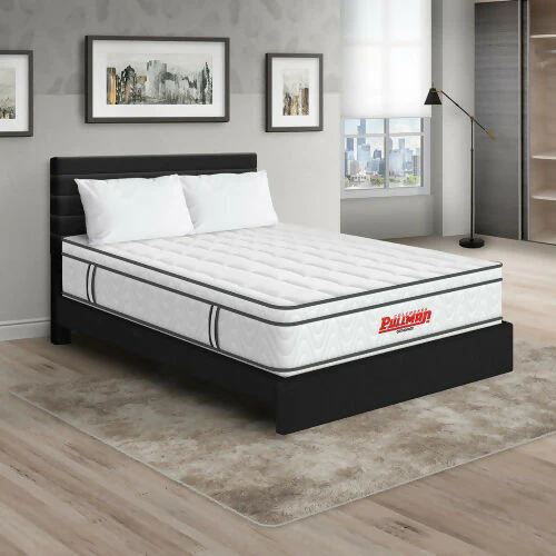 COLCHÓN ORTHOPACK EURO + CAMA LEO + ALMOHADA COLOR CLASICO TELA COLOR NEGRO 140X190 DOBLE - Image 2