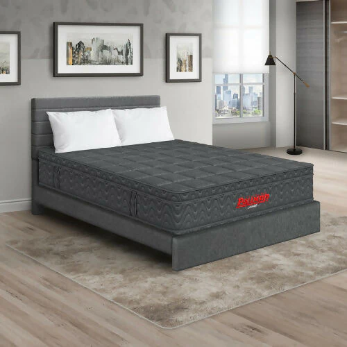 COLCHÓN ORTHOPACK EURO + CAMA LEO + ALMOHADA COLOR GRIS TELA COLOR GRIS 160X190 QUEEN - Image 2