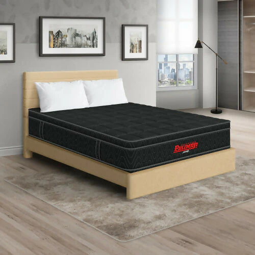COLCHÓN ORTHOPACK EURO + CAMA LEO + ALMOHADA COLOR NEGRO TELA COLOR BEIGE 200X200 KING - Image 2