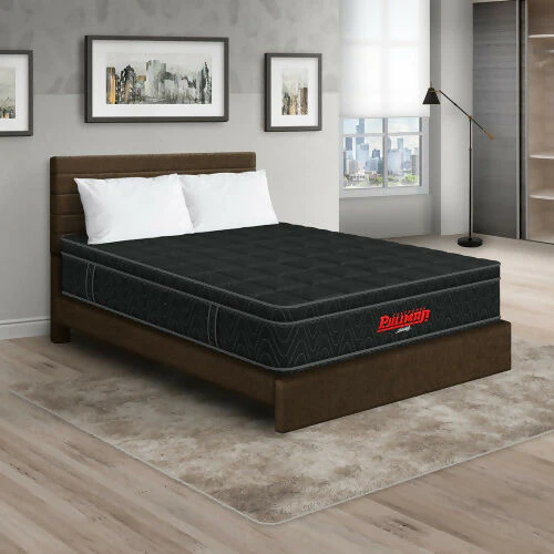 COLCHÓN ORTHOPACK EURO + CAMA LEO + ALMOHADA COLOR NEGRO TELA COLOR CAFE 200X200 KING - Image 2