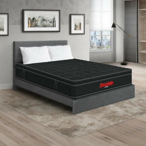 COLCHÓN ORTHOPACK EURO + CAMA LEO + ALMOHADA COLOR NEGRO TELA COLOR GRIS 160X190 QUEEN - Image 2