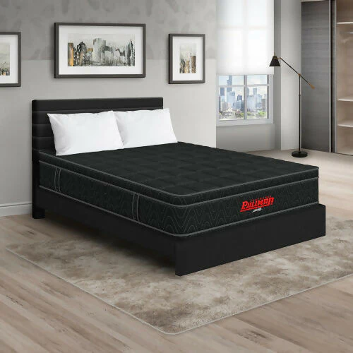 COLCHÓN ORTHOPACK EURO + CAMA LEO + ALMOHADA COLOR NEGRO TELA COLOR NEGRO 100X190 SENCILLO - Image 2