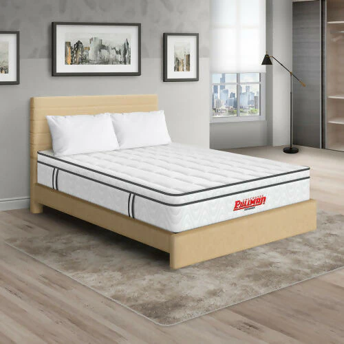 COLCHÓN ORTHOPACK EURO U + CAMA LEO + ALMOHADA COLOR CLASICO TELA COLOR BEIGE 200X200 KING - Image 2