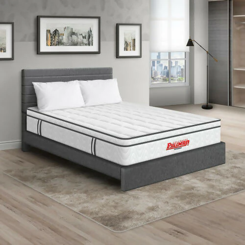 COLCHÓN ORTHOPACK EURO U + CAMA LEO + ALMOHADA COLOR CLASICO TELA COLOR GRIS 100X190 SENCILLO - Image 2