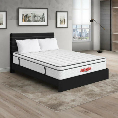 COLCHÓN ORTHOPACK EURO U + CAMA LEO + ALMOHADA COLOR CLASICO TELA COLOR NEGRO 200X200 KING - Image 2