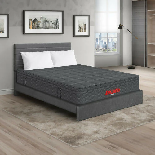 COLCHÓN ORTHOPACK EURO U + CAMA LEO + ALMOHADA COLOR GRIS TELA COLOR GRIS 120X190 SEMIDOBLE - Image 2