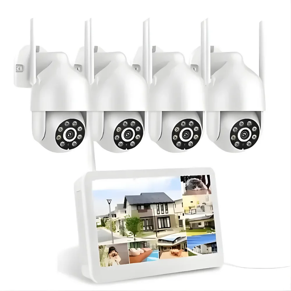 COMBO CAMARAS SEGURIDAD WIFI INTERIOR EXTERIOR NVR PANTALLA