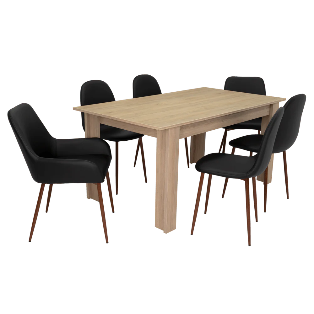 COMBO COMEDOR LIMEA, BEIGE, WENGUE Y CAFÉ CLARO, INCLUYE COMEDOR Y 6 SILLAS - Image 2