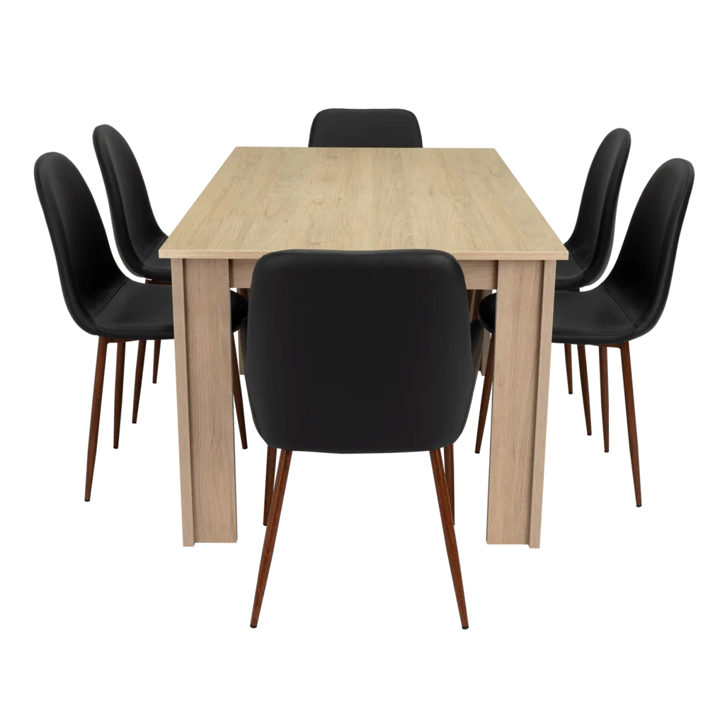 COMBO COMEDOR LIMEA, BEIGE, WENGUE Y CAFÉ CLARO, INCLUYE COMEDOR Y 6 SILLAS - Image 3