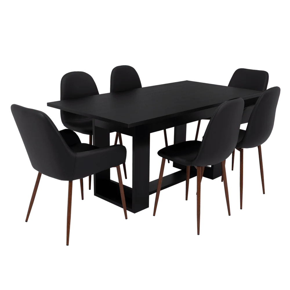 COMBO COMEDOR SATURA, WENGUE Y CAFÉ CLARO, INCLUYE COMEDOR Y 6 SILLAS - Image 2