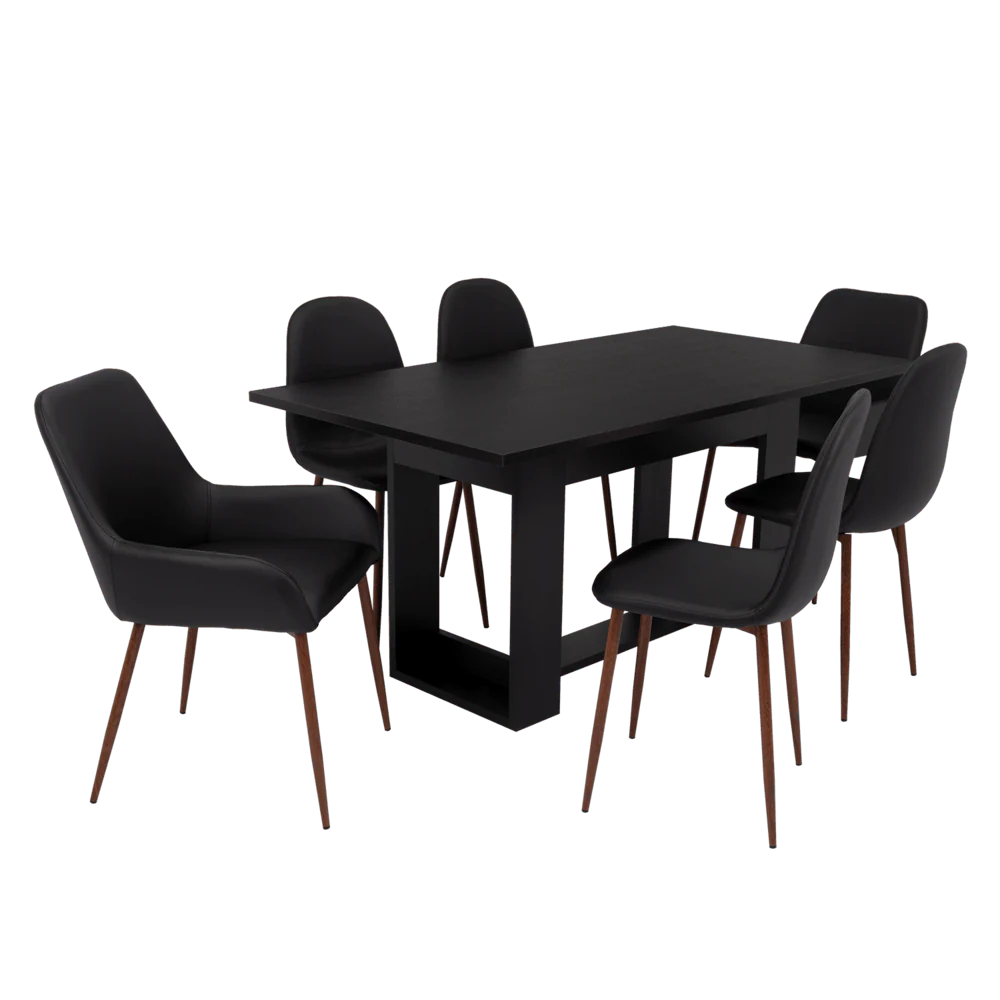 COMBO COMEDOR SATURA, WENGUE Y CAFÉ CLARO, INCLUYE COMEDOR Y 6 SILLAS - Image 3