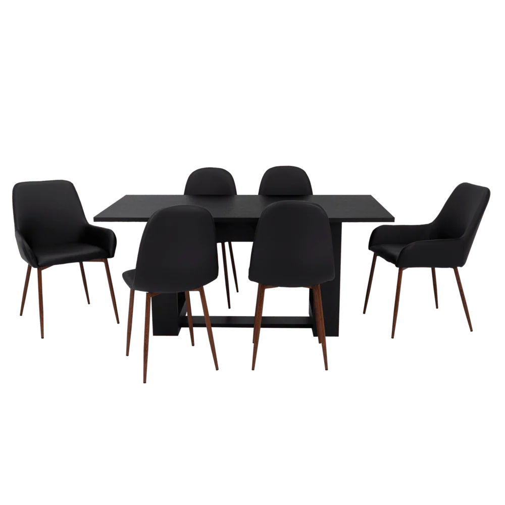 COMBO COMEDOR SATURA, WENGUE Y CAFÉ CLARO, INCLUYE COMEDOR Y 6 SILLAS - Image 6