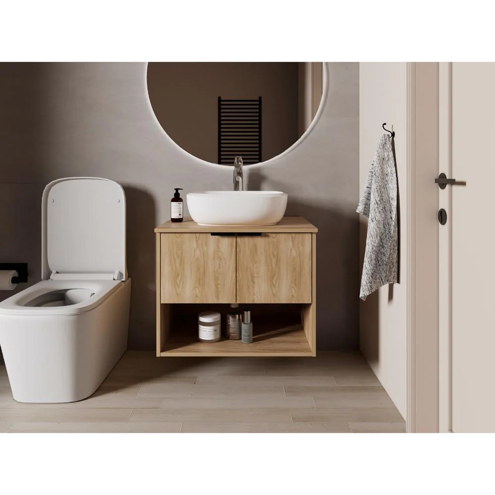 Combo Lavamanos Castel II, Fresno Europeo, Incluye Lavamanos en porcelana Sanitaria y Grifería Alta Titanio - Image 27