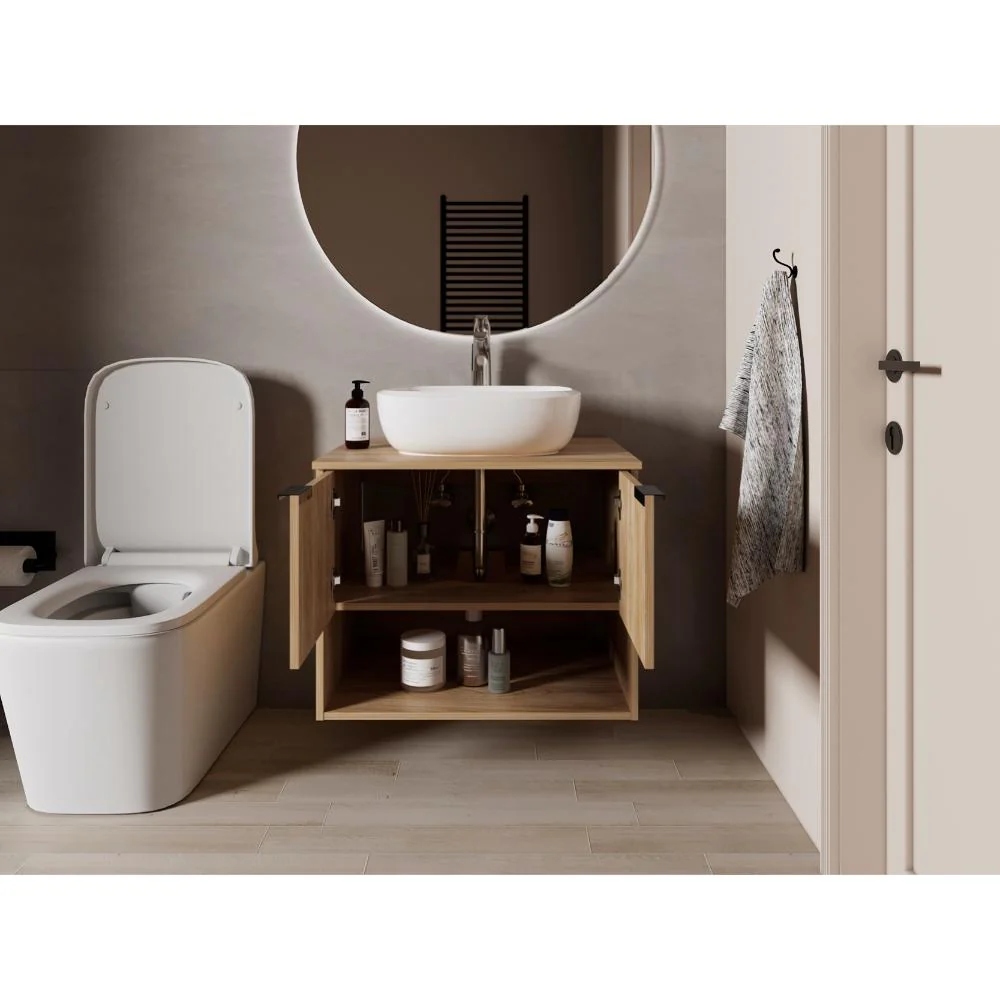 Combo Lavamanos Castel II, Fresno Europeo, Incluye Lavamanos en porcelana Sanitaria y Grifería Alta Titanio - Image 28