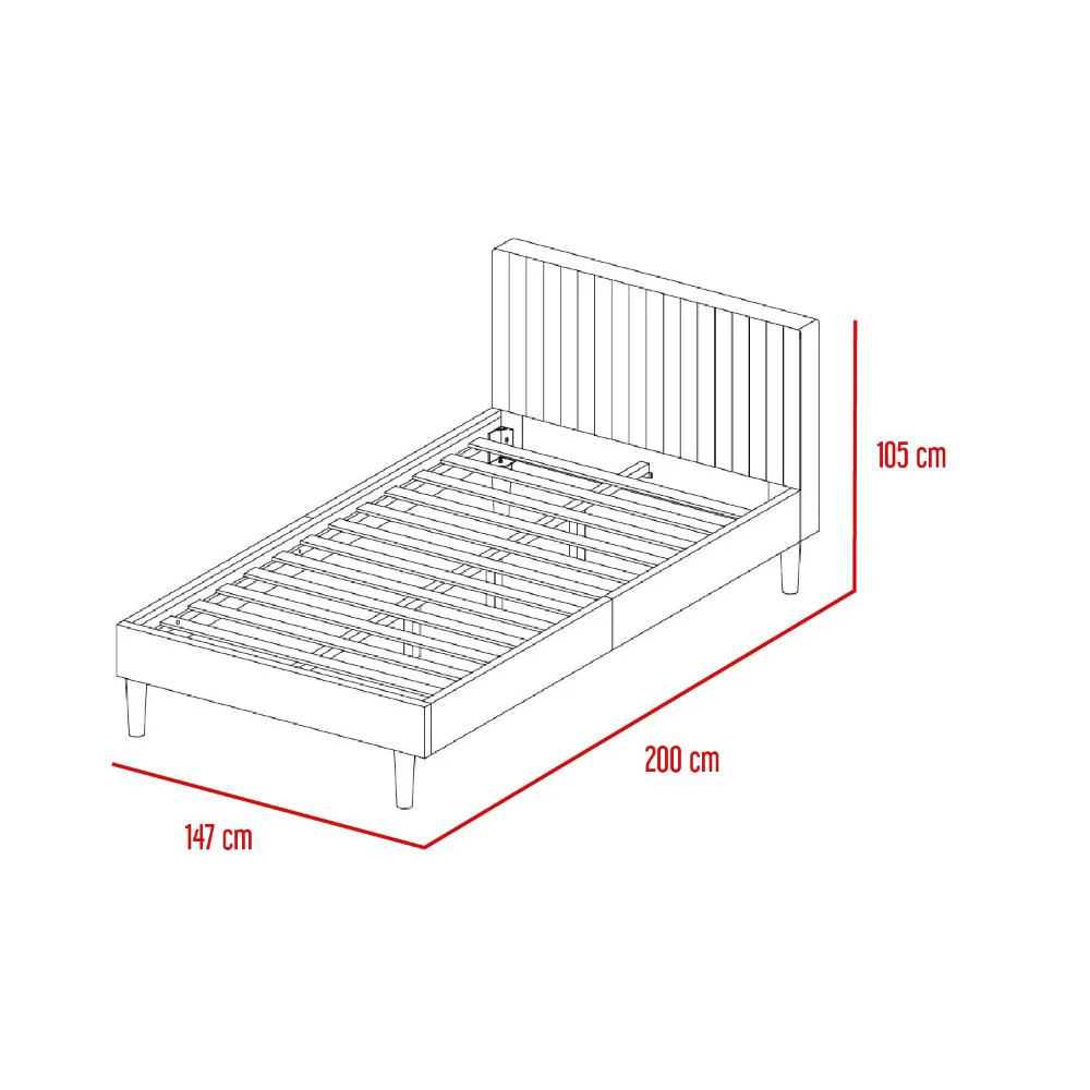 COMBO PARA HABITACIÓN CASPER, INCLUYE CAMA DOBLE Y COLCHON 140X190 - Image 6