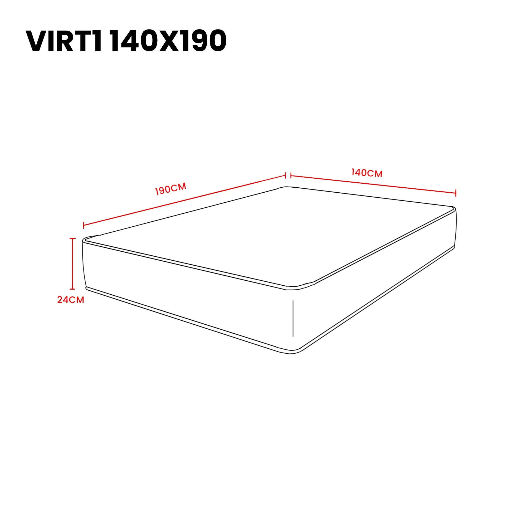 COMBO PARA HABITACIÓN CASPER, INCLUYE CAMA DOBLE Y COLCHON 140X190 - Image 7
