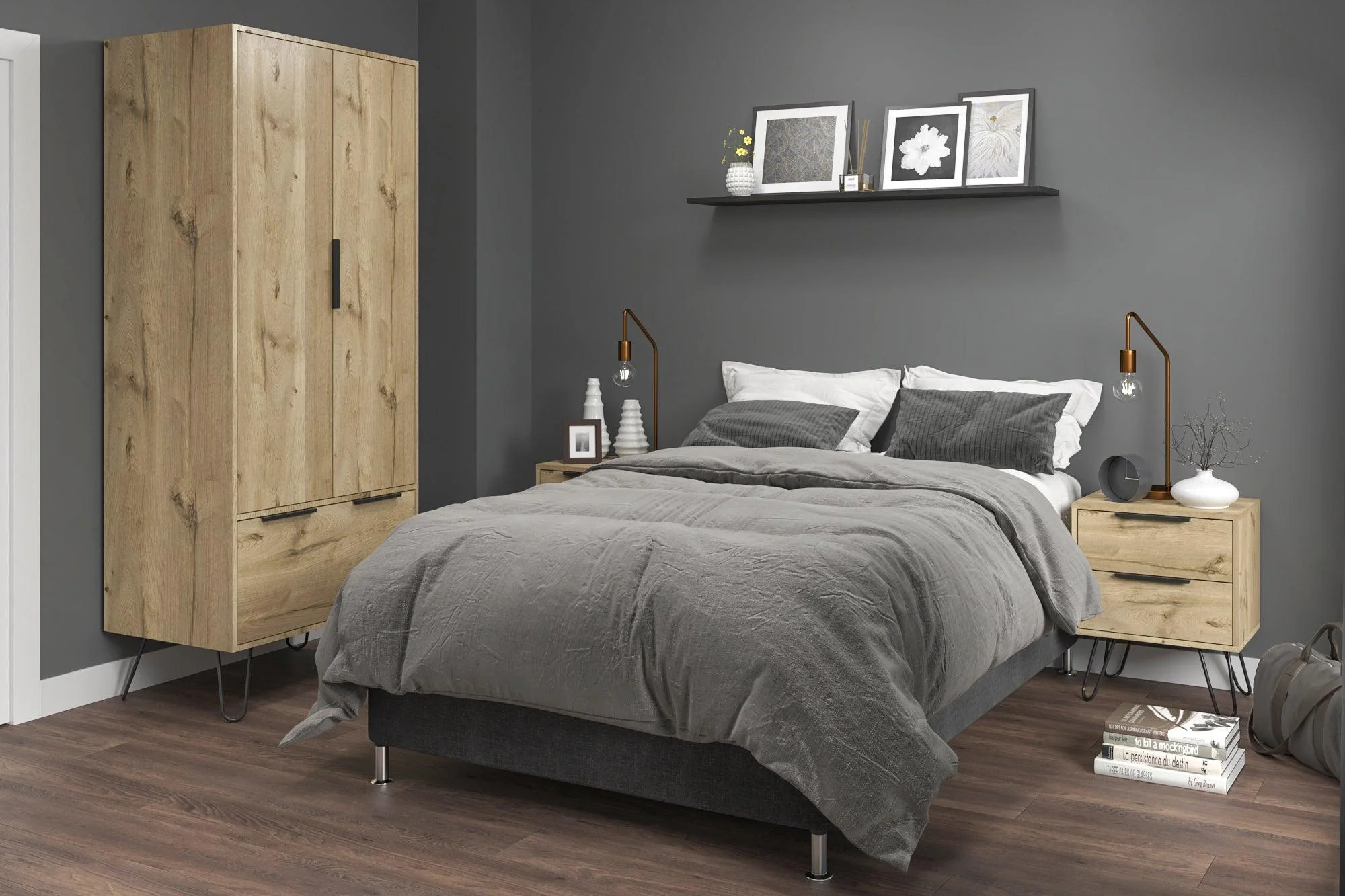 COMBO PARA HABITACIÓN JIANG, INCLUYE BASE CAMA SEMIDOBLE, COLCHÓN Y PROTECTOR - Image 9