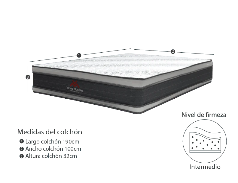 COMBO PARA HABITACIÓN MARFIL, INCLUYE COLCHÓN Y ALMOHADA - Image 4