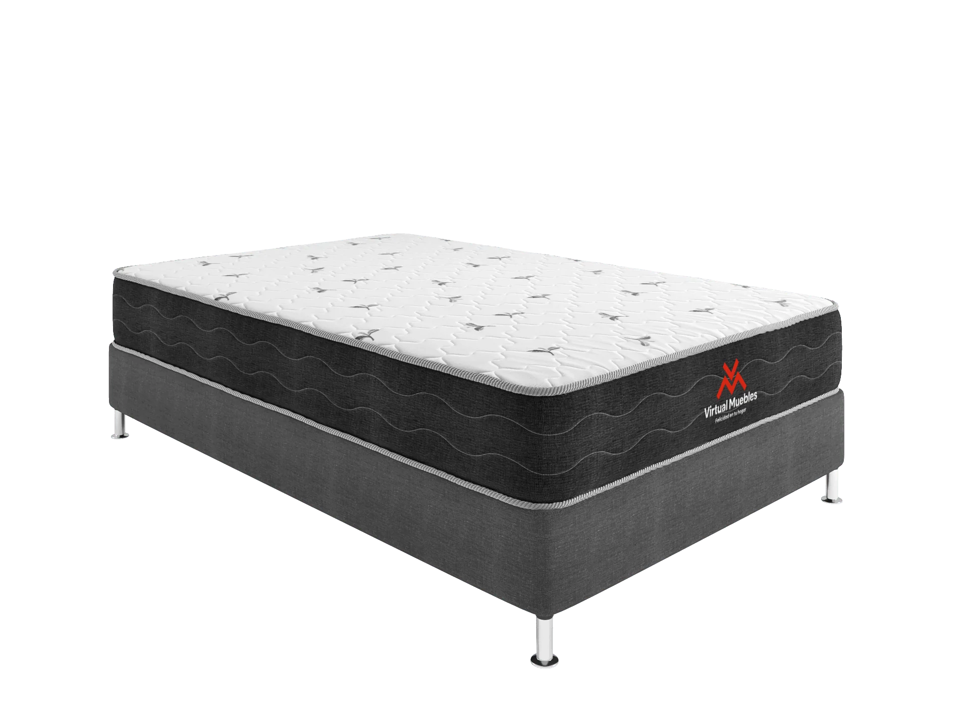 COMBO OMEGA DE CAMA Y COLCHON SEMIDOBLE PARA HABITACIÓN CON PROTECTOR