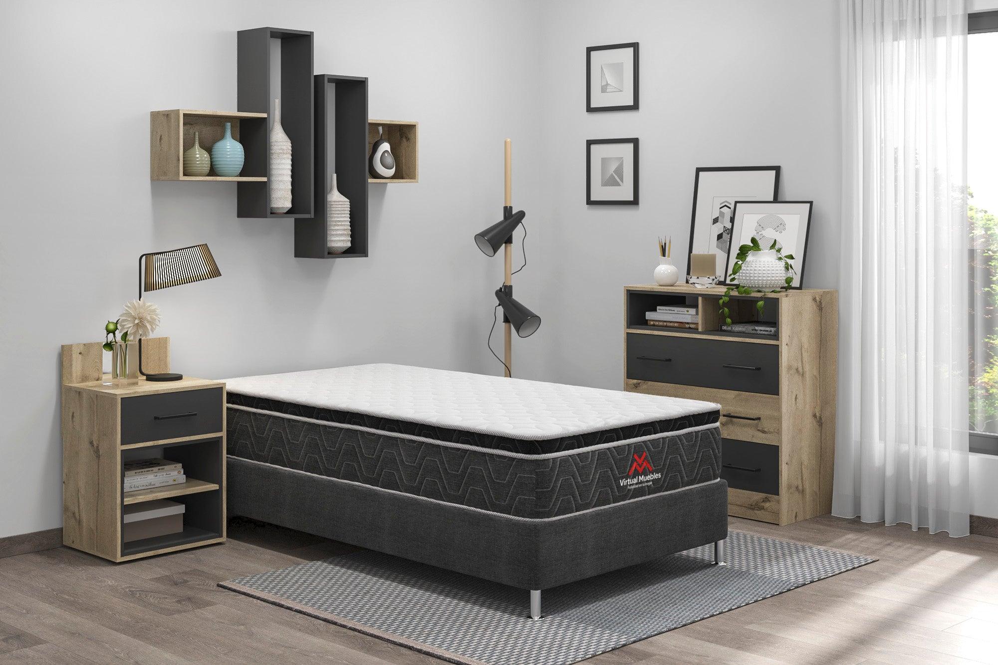 COMBO PARA HABITACIÓN ORIEL, INCLUYE BASE CAMA SENCILLA Y COLCHÓN - Image 6
