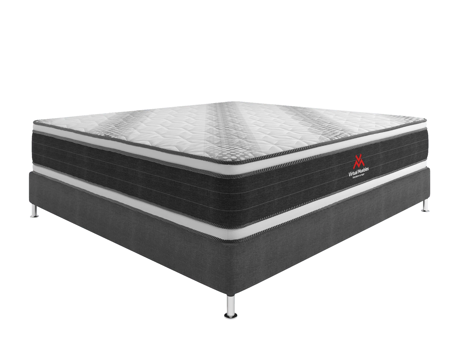 COMBO PARA HABITACIÓN TROY, INCLUYE BASE CAMA PRESIDENCIAL, COLCHÓN  Y PROTECTOR