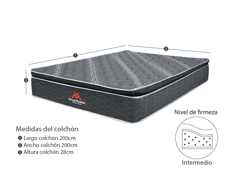 COMBO PARA HABITACIÓN UNAX, INCLUYE BASE CAMA PRESIDENCIAL Y COLCHÓN - Image 6
