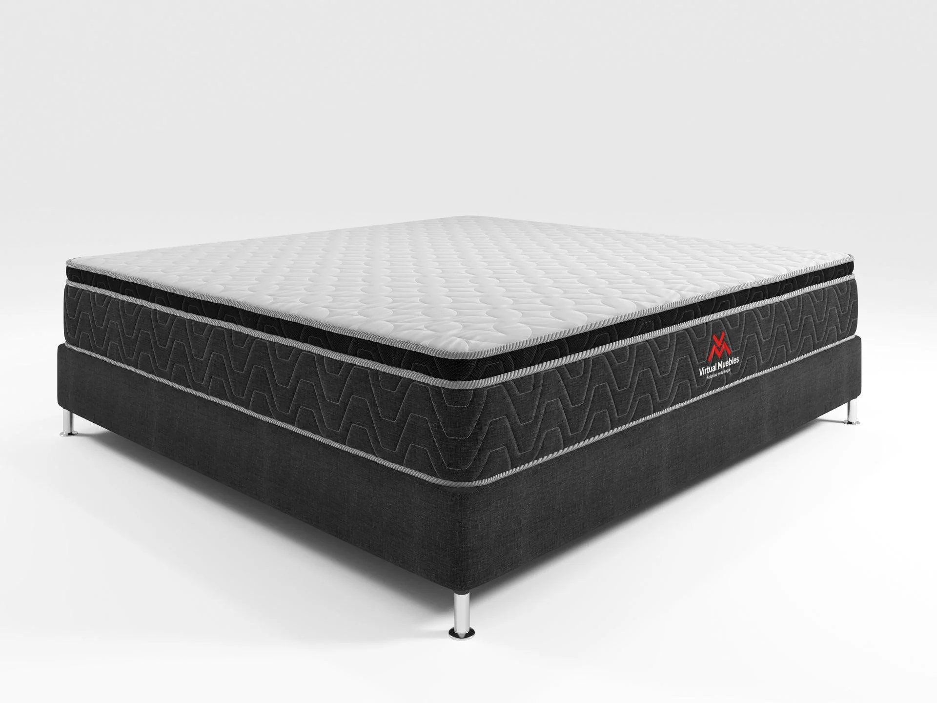 COMBO PARA HABITACIÓN VASCO, INCLUYE BASE CAMA PRESIDENCIAL, COLCHÓN Y PROTECTOR