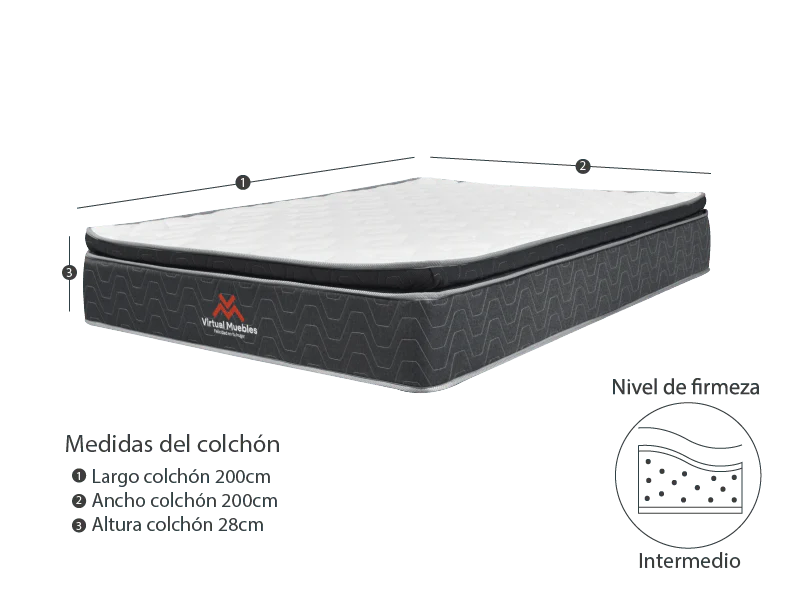 COMBO PARA HABITACIÓN VASCO, INCLUYE BASE CAMA PRESIDENCIAL, COLCHÓN Y PROTECTOR - Image 6