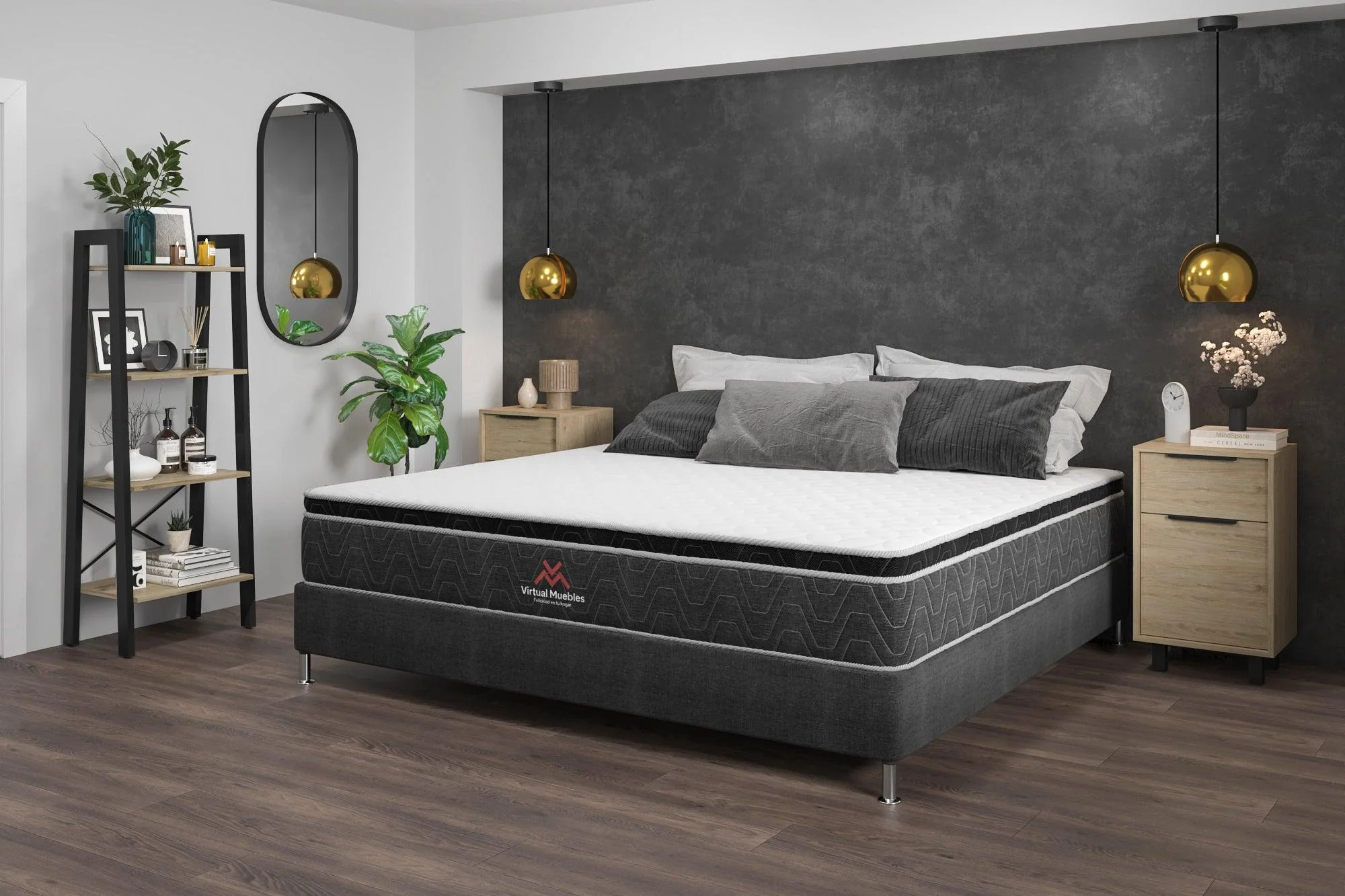 COMBO PARA HABITACIÓN VASCO, INCLUYE BASE CAMA PRESIDENCIAL, COLCHÓN Y PROTECTOR - Image 8
