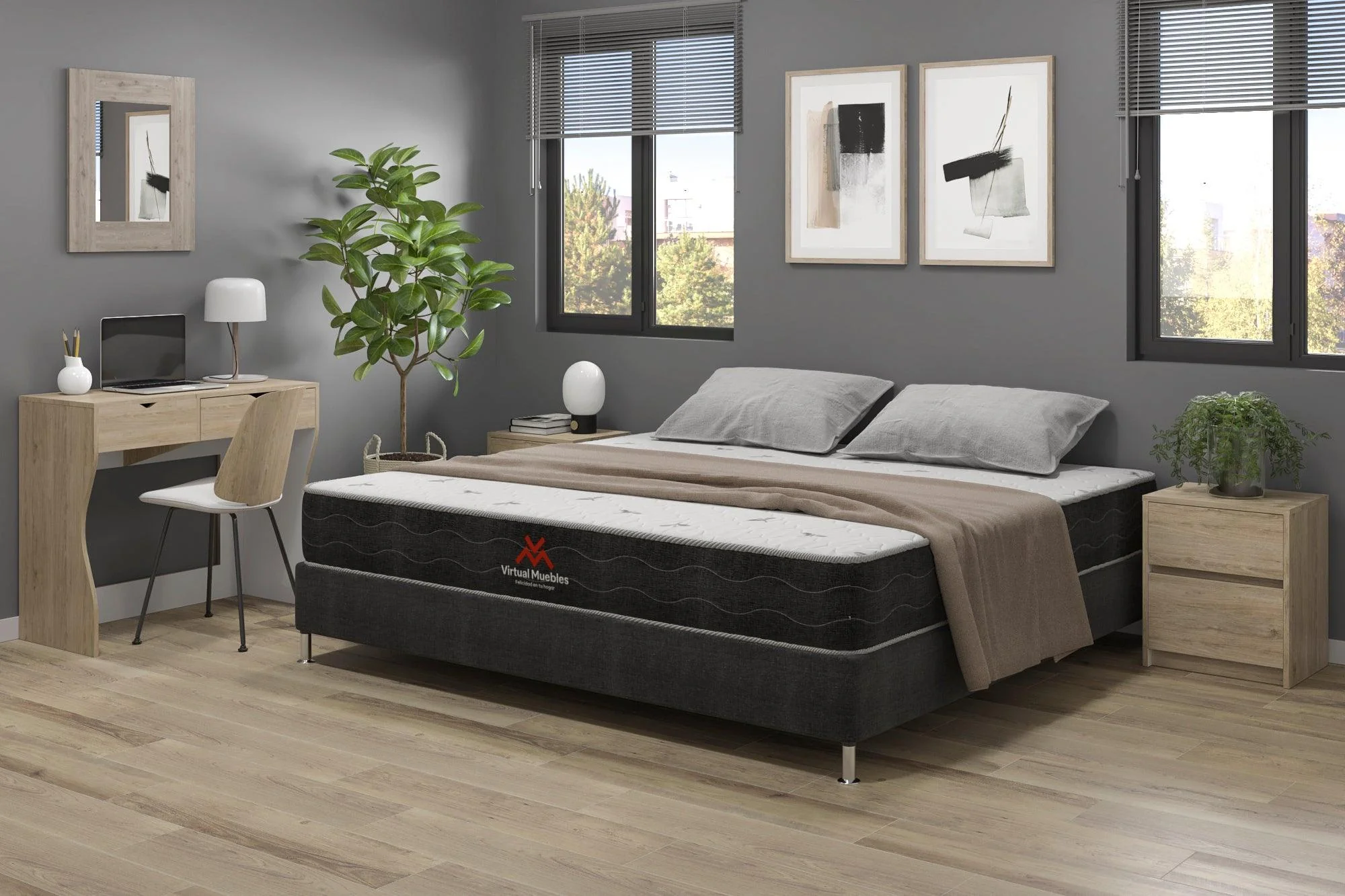 COMBO PARA HABITACIÓN WALLY, INCLUYE BASE CAMA PRESIDENCIAL Y COLCHÓN - Image 6